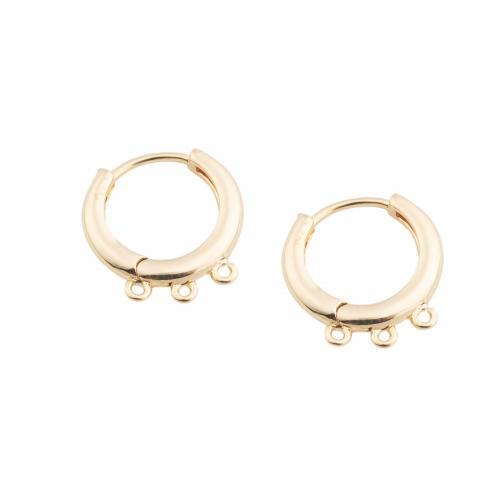 Brass Hoop Earring Components real gold plated DIY golden Approx 1mm Sold By Pair