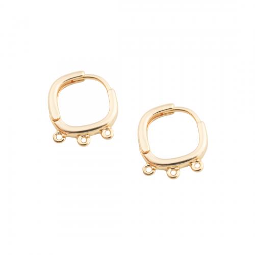 Brass Hoop Earring Components real gold plated DIY golden Approx 0.5mm Sold By Pair