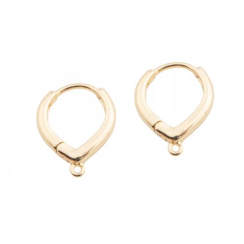 Brass Hoop Earring Components real gold plated DIY golden Approx 1mm Sold By Pair