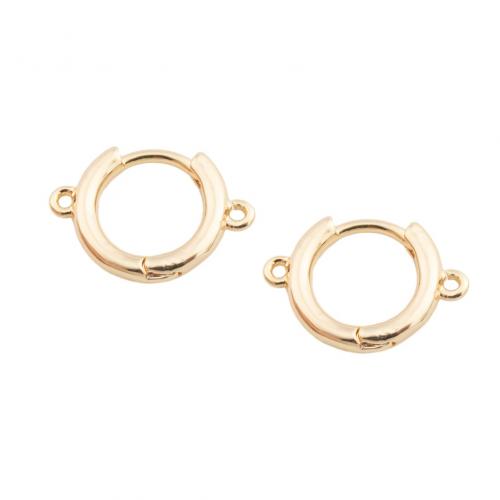 Messing Hoop Earring Components, echt goud verguld, DIY, gouden, 11x16x2mm, Gat:Ca 0.5mm, Verkocht door pair