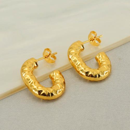 Stainless Steel Stud Earrings 304 Stainless Steel Vacuum Ion Plating fashion jewelry & for woman golden nickel lead & cadmium free Sold By Pair