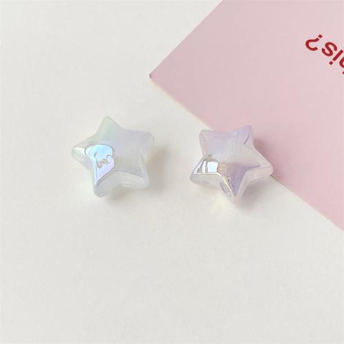 Plated Acrylic Beads Star UV plating DIY 21.50mm Sold By Bag