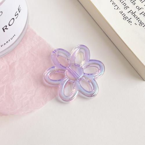 Plattierte Acrylperlen, Acryl, Blume, UV plattiert, DIY, keine, 41mm, 50PCs/Tasche, verkauft von Tasche