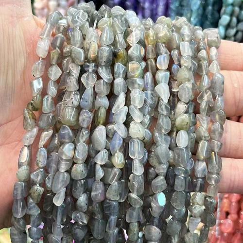 Perles en labradorite, pepite, DIY, gris, 6x8mm, Vendu par Environ 38 cm brin