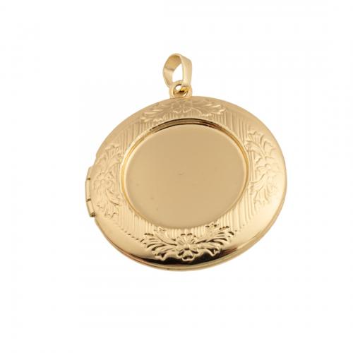 Brass Locket Pendants 14K gold plated DIY nickel lead & cadmium free Approx 4mm Sold By PC