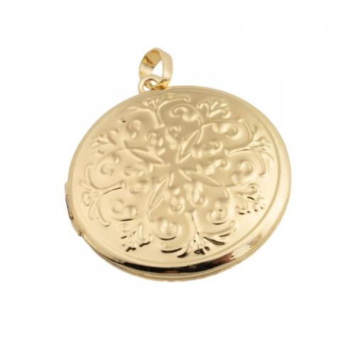 Blås Locket Häng, Mässing, 14K guldpläterad, DIY, nickel, bly och kadmium gratis, 36x32.50x6.50mm, Hål:Ca 4mm, Säljs av PC