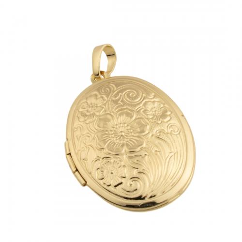 Blås Locket Häng, Mässing, 14K guldpläterad, DIY, nickel, bly och kadmium gratis, 33x24x6.50mm, Hål:Ca 4mm, Säljs av PC