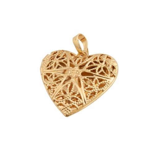 Messing locket hangers, 14K vergulde, DIY, nikkel, lood en cadmium vrij, 26x25.50x6.50mm, Gat:Ca 4mm, Verkocht door PC