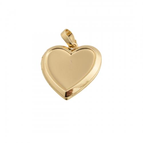 Messing Locket Vedhæng, 14K forgyldt, du kan DIY, nikkel, bly & cadmium fri, 24.50x22.50x4.50mm, Hole:Ca. 4mm, Solgt af PC