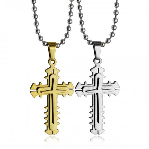 Titanium Steel Pendants Cross Vacuum Ion Plating fashion jewelry & Unisex Sold By PC