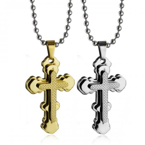 Titanium Steel Pendants Cross Vacuum Ion Plating fashion jewelry & Unisex Sold By PC