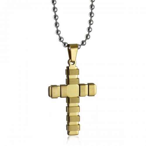 Pendants Tíotáiniam, Cruach Tíotáiniam, Cross, jewelry faisin & unisex, órga, Díolta De réir PC