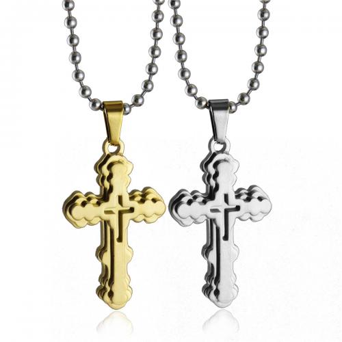 Titanium Steel Pendants Cross Vacuum Ion Plating fashion jewelry & Unisex Sold By PC