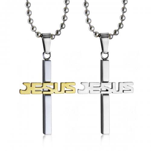 Titanium Steel Pendants Cross Vacuum Ion Plating fashion jewelry & Unisex Sold By PC