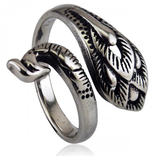 Titanium Steel Finger Ring Peacock Antique finish fashion jewelry & Unisex original color nickel lead & cadmium free mm .5mm Sold By PC