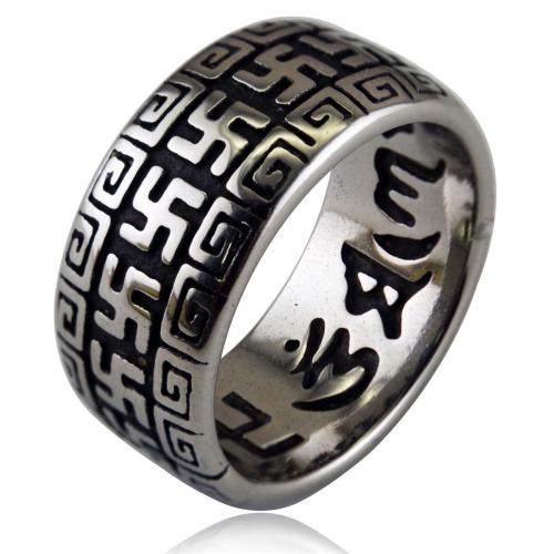 Titantium Steel Finger Ring, Titanium Steel, csiszolt, divat ékszerek & egynemű & különböző méretű a választás, az eredeti szín, nikkel, ólom és kadmium mentes, width:10mm,thickness:2mm, Által értékesített PC