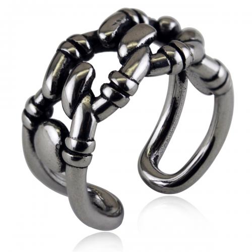 Titantium Steel Finger Ring, Titanium Steel, csiszolt, divat ékszerek & egynemű & különböző méretű a választás & üreges, az eredeti szín, nikkel, ólom és kadmium mentes, width:11mm,thickness:2mm, Által értékesített PC