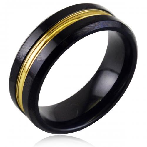 Anillo de dedo de Titantium Acero, Partículas de acero, chapado, Joyería & unisexo & diverso tamaño para la opción, Negro, libre de níquel, plomo & cadmio, width:8mm,thickness:2mm, Vendido por UD