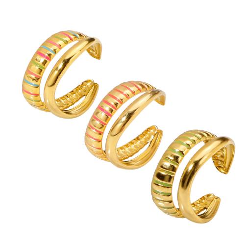 Stainless Steel Finger Ring 316L Stainless Steel 18K gold plated fashion jewelry & for woman Sold By PC