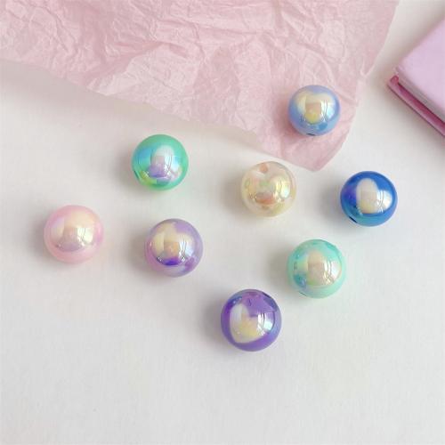 Plated Acrylic Beads Round UV plating DIY 15mm Sold By Bag