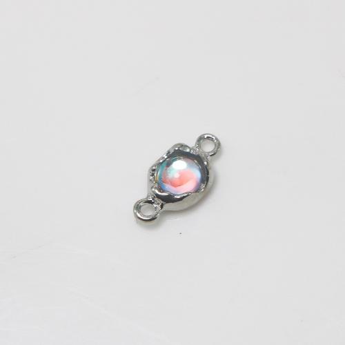 Cink ötvözet csatlakozó, -val Sea Opal, ezüst színű bevonattal, DIY & 1/1 hurok, kevert színek, nikkel, ólom és kadmium mentes, 8.10x14.50x4.30mm, Által értékesített PC