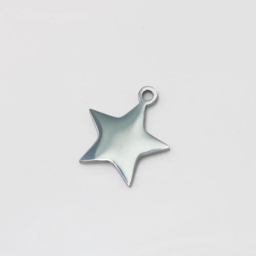 Rostfritt stål Smycken Hängen, 304 rostfritt stål, Star, polerad, DIY, ursprungliga färgen, 17.50x20x1.70mm, Säljs av PC