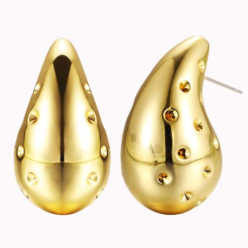 Bijoux boucles d'oreilles, plastique revêtu de cuivre, larme, bijoux de mode & pour femme, plus de couleurs à choisir, 33x20mm, Vendu par paire