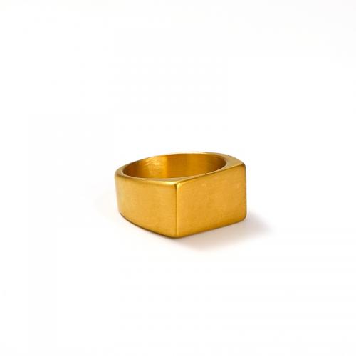 Anillo de dedo de Titantium Acero, Partículas de acero, diverso tamaño para la opción & para mujer, dorado, Vendido por UD