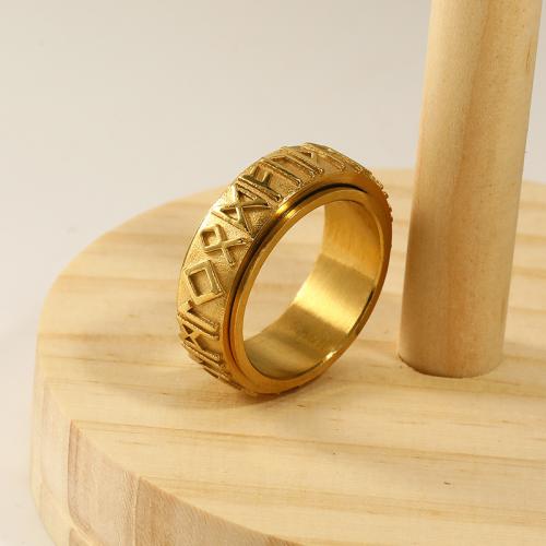 Anillo de dedo de Titantium Acero, Partículas de acero, diverso tamaño para la opción & para mujer, dorado, Vendido por UD