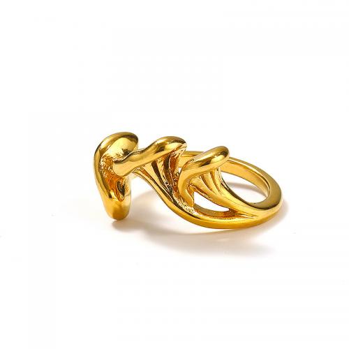 Titanium Steel Finger Ring Vacuum Ion Plating & for woman golden Sold By PC