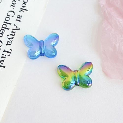 Plated Acrylic Beads Butterfly UV plating DIY Sold By Bag