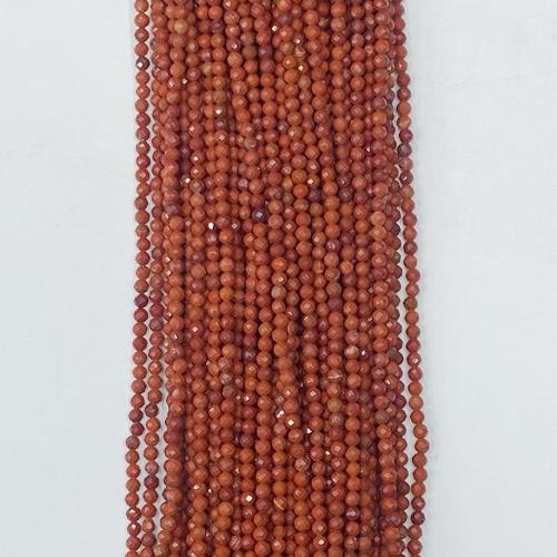 Jalokivi korut Helmet, Red Jasper, Pyöreä, tee-se-itse & erikokoisia valinnalle & kasvot, punainen, Myyty Per N. 38-39 cm Strand