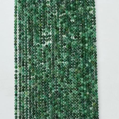 Jade Beads, Jade afrikansk, Runde, du kan DIY & forskellig størrelse for valg & facetteret, grøn, Solgt Per Ca. 38-39 cm Strand