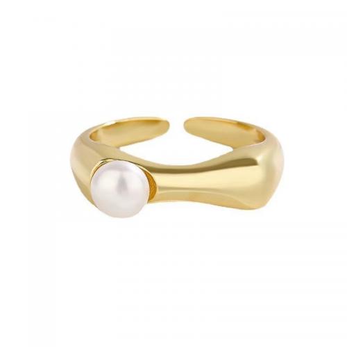 925 sterline d'argento Anelli Cuff, with Shell Pearl, placcato, gioielli di moda & per la donna, nessuno, assenza di nichel,piombo&cadmio, Misura:13, Venduto da PC