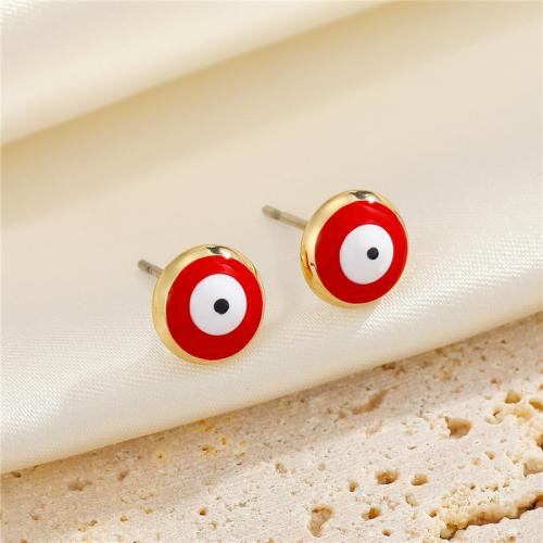 Evil Eye Earrings Zinc Alloy fashion jewelry & for woman & enamel nickel lead & cadmium free Sold By Pair