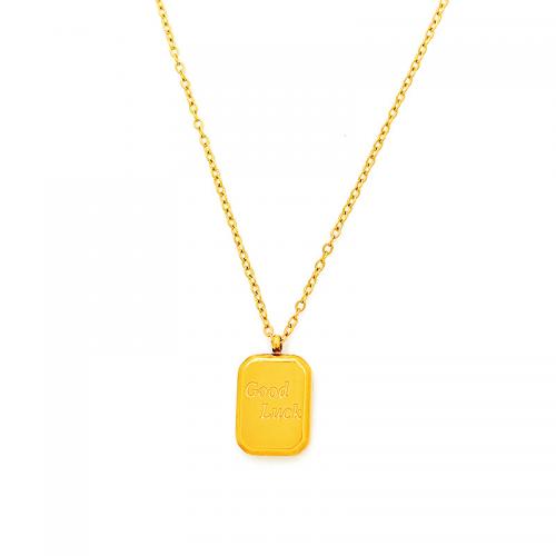 Collier d'acier titane, avec 1.97inch chaînes de rallonge, Placage de couleur d'or, bijoux de mode & pour femme, protéger l'environnement, sans nickel, plomb et cadmium, Longueur Environ 16.14 pouce, Vendu par PC