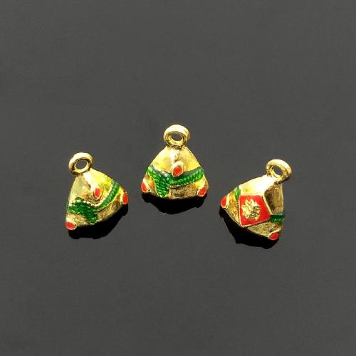 Zinc Alloy émail Pendants, alliage de zinc, Zongzi, Placage de couleur d'or, DIY, plus de couleurs à choisir, 12x15mm, Vendu par PC