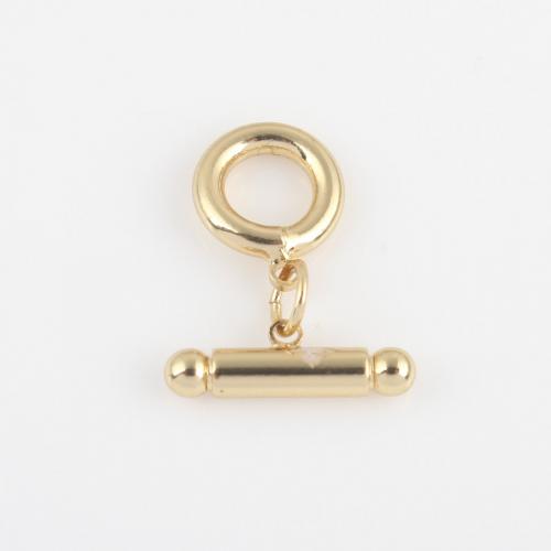 Messing Toggle sluiting, Ronde, gold plated, DIY, nikkel, lood en cadmium vrij, 19.20x13.90x2.70mm, Verkocht door PC