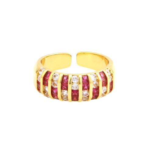 Cúbicos Circonia Micro Pave anillo de latón, metal, chapado en color dorado, Joyería & micro arcilla de zirconia cúbica & para mujer, más colores para la opción, libre de níquel, plomo & cadmio, Minimum inner diameter:18mm, Vendido por UD