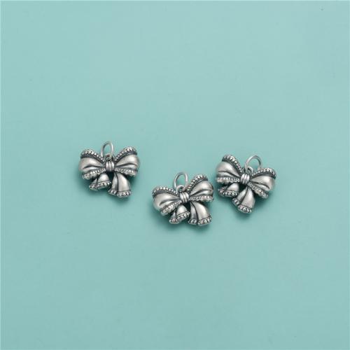 925 فضة قلادة, فضة 925, BOWKNOT, خمر & ديي, 16.80x14.30mm, حفرة:تقريبا 3.9mm, تباع بواسطة PC