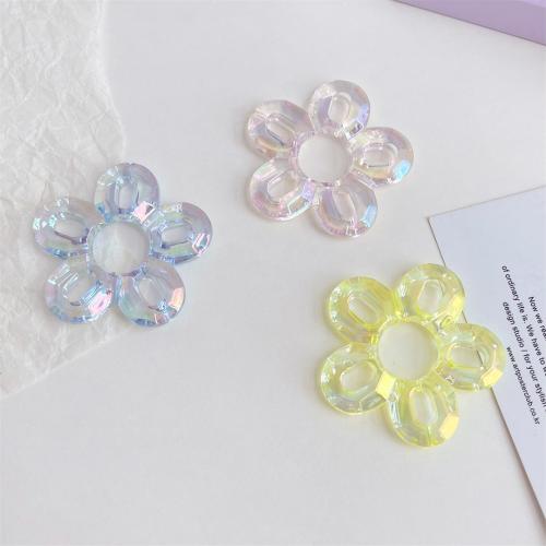 Plattierte Acrylperlen, Acryl, Blume, UV plattiert, DIY, keine, 46mm, 50PCs/Tasche, verkauft von Tasche