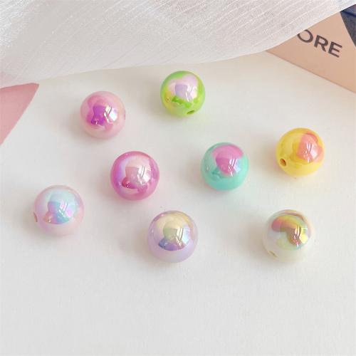 Plated Acrylic Beads Round UV plating DIY 15mm Sold By Bag