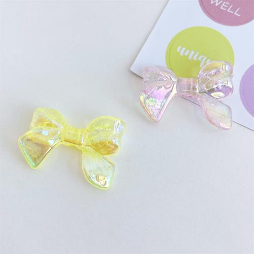 Plated Acrylic Beads Bowknot UV plating DIY Sold By Bag