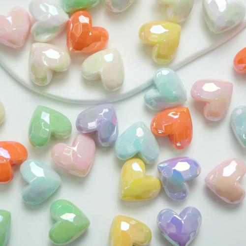 Perline in acrilico placcate, Cuore, placcato UV, DIY, nessuno, 19mm, 10PC/borsa, Venduto da borsa