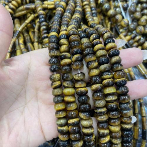 Tiger Eye Gyöngyök, Lapos kerek, DIY, kevert színek, 6mm, Naponta eladott Kb 38 cm Strand