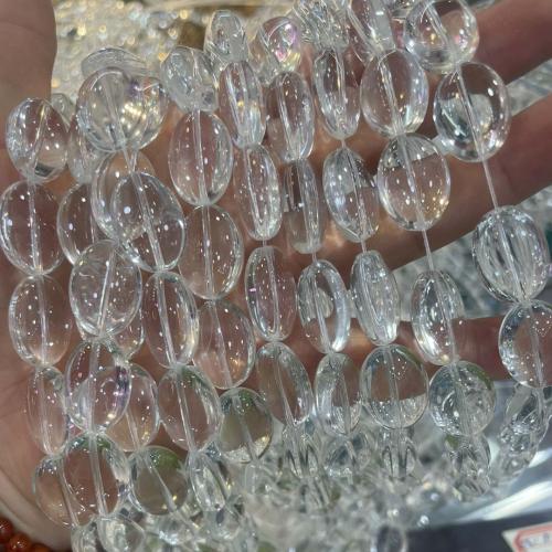 Perline in cristallo ovale, Ovale piatto, DIY, Crystal Clear, 13x18mm, Venduto per Appross. 38 cm filo