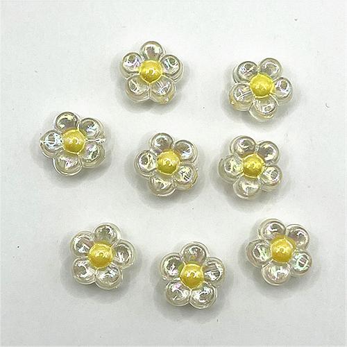 Bead i Bead Akryl perler, Flower, du kan DIY, flere farver til valg, 12mm, Hole:Ca. 3mm, Ca. 910pc'er/Bag, Solgt af Bag