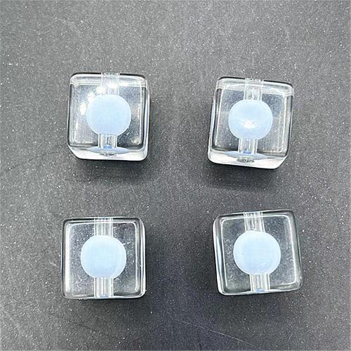 Perline in acrilico a perlina, Cubo, DIY, nessuno, 12mm, Foro:Appross. 3mm, Appross. 248PC/borsa, Venduto da borsa