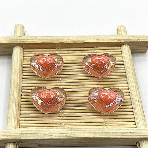 Perla u Bead Akril perle, Srce, možete DIY, više boja za izbor, 13x17mm, Rupa:Približno 2mm, Približno 430računala/Torba, Prodano By Torba