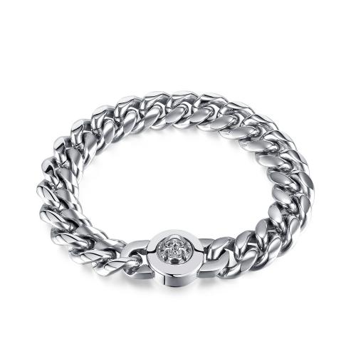 Bracciale gioielli in acciaio inossidabile, 304 acciaio inox, stile punk & per l'uomo, colore originale, Lunghezza 23 cm, Venduto da PC